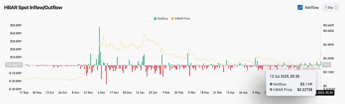 HBAR open interest