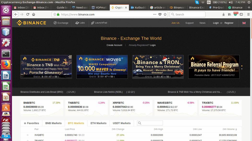 where is binance exchange