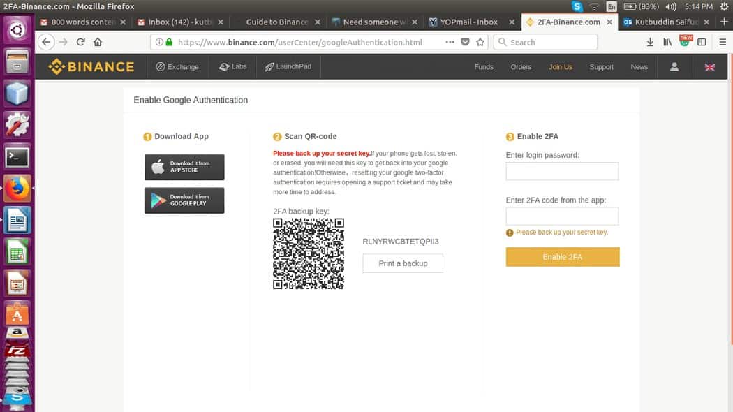 google auth binance desktop