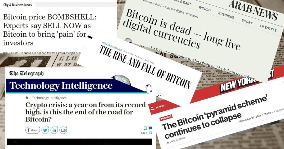 Mainstream media states that Bitcoin is dead: is it time to buy?