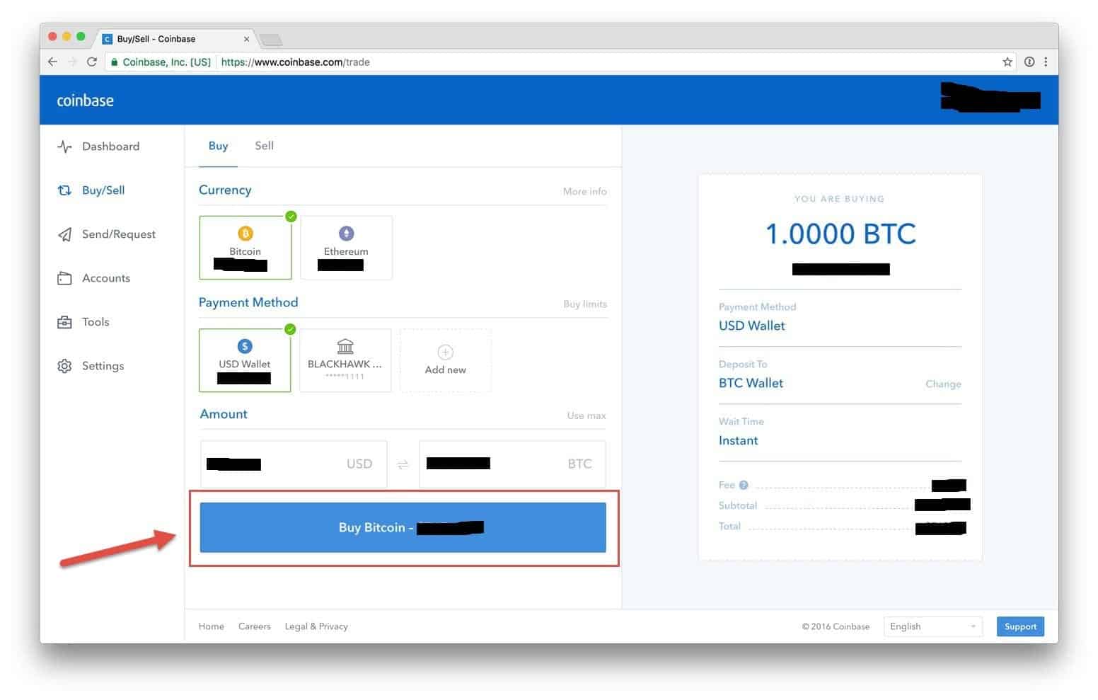 how to enable buys on coinbase
