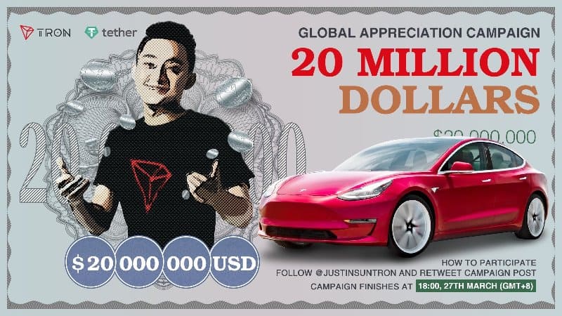 TRON’s CEO Justin Sun’s Tesla Giveaway Completed: New Evidence Reveals Awfully Biased Draw