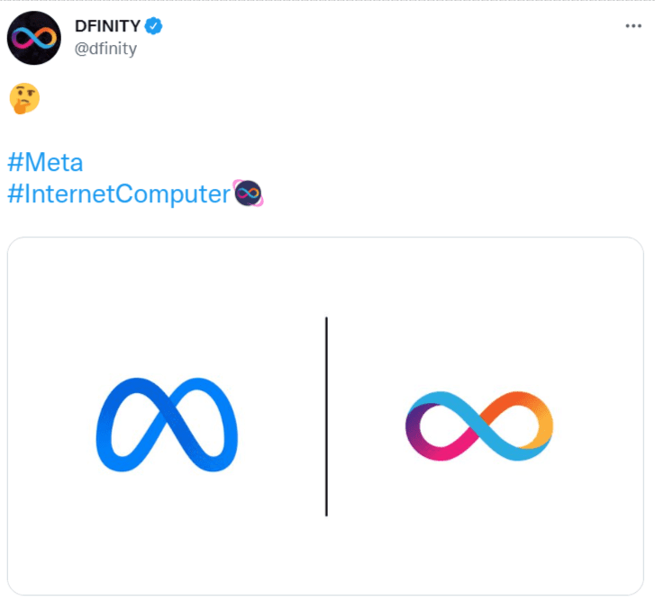 DFINITY AND META LOGO