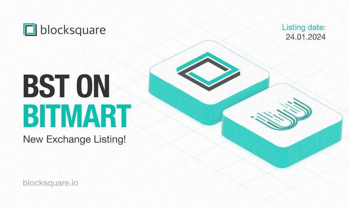 Blocksquare Announces Major Listing of its Native Governance Token BST on BitMart