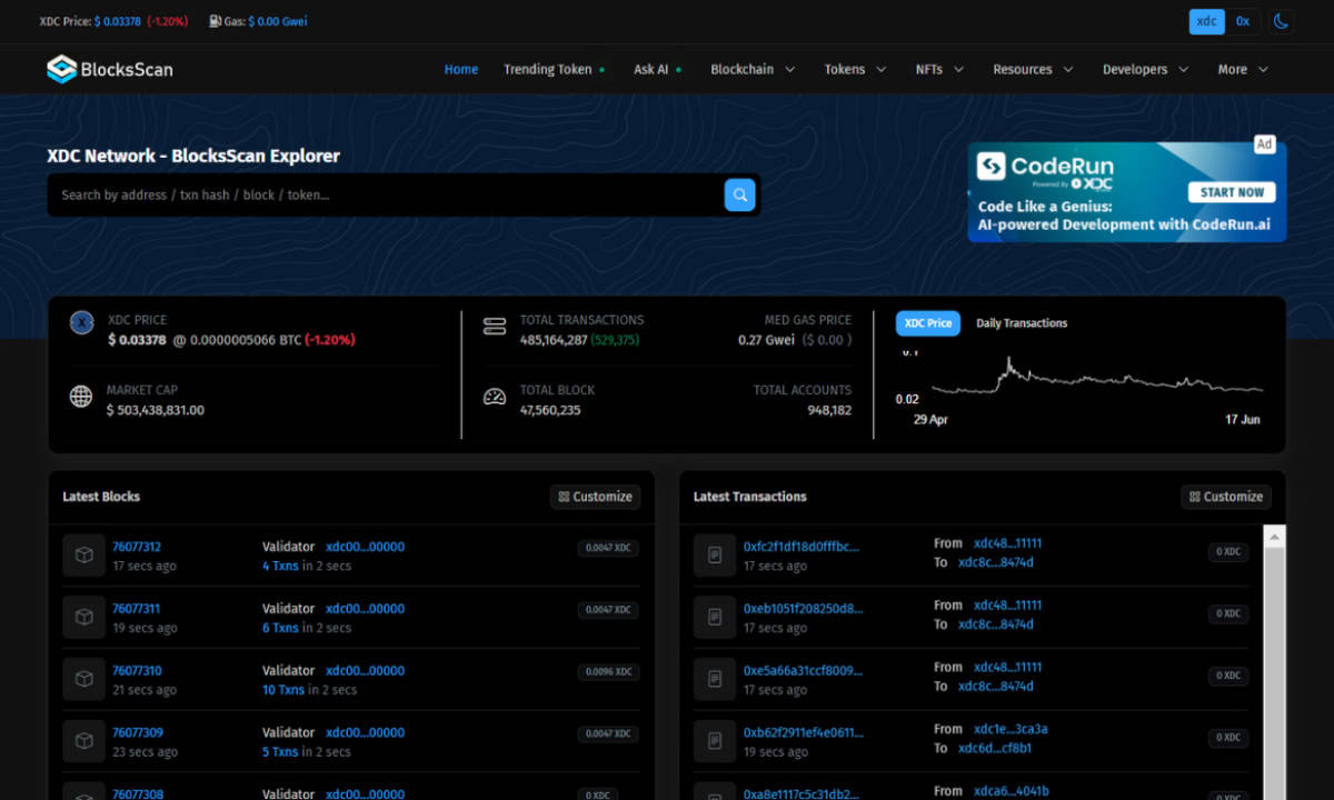 BlocksScan Unveils XDC Explorer Version 2 with Powerful New Features
