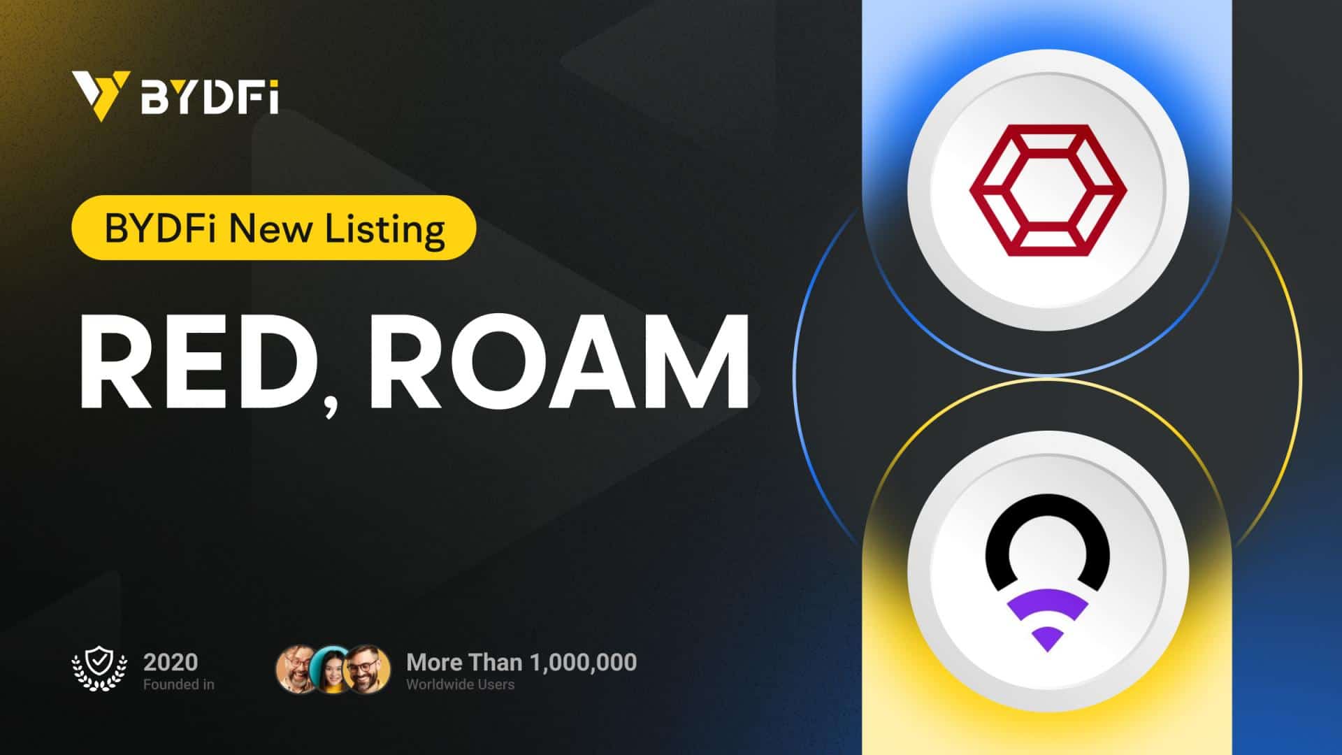 ROAM/USDT and RED/USDT Trading Pairs Officially Launched on BYDFi