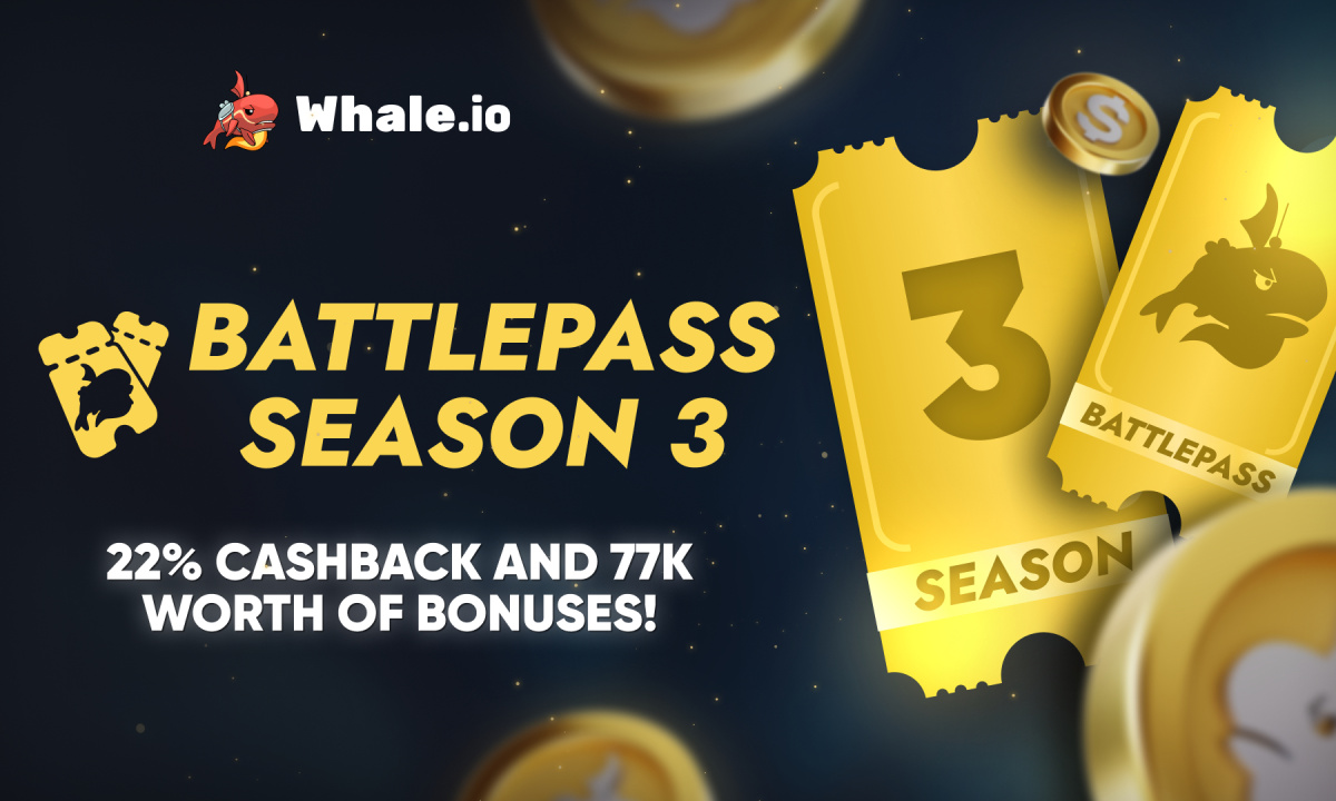 Whale.io Launches Battlepass Season 3, Featuring ,000 in Crypto Casino Rewards