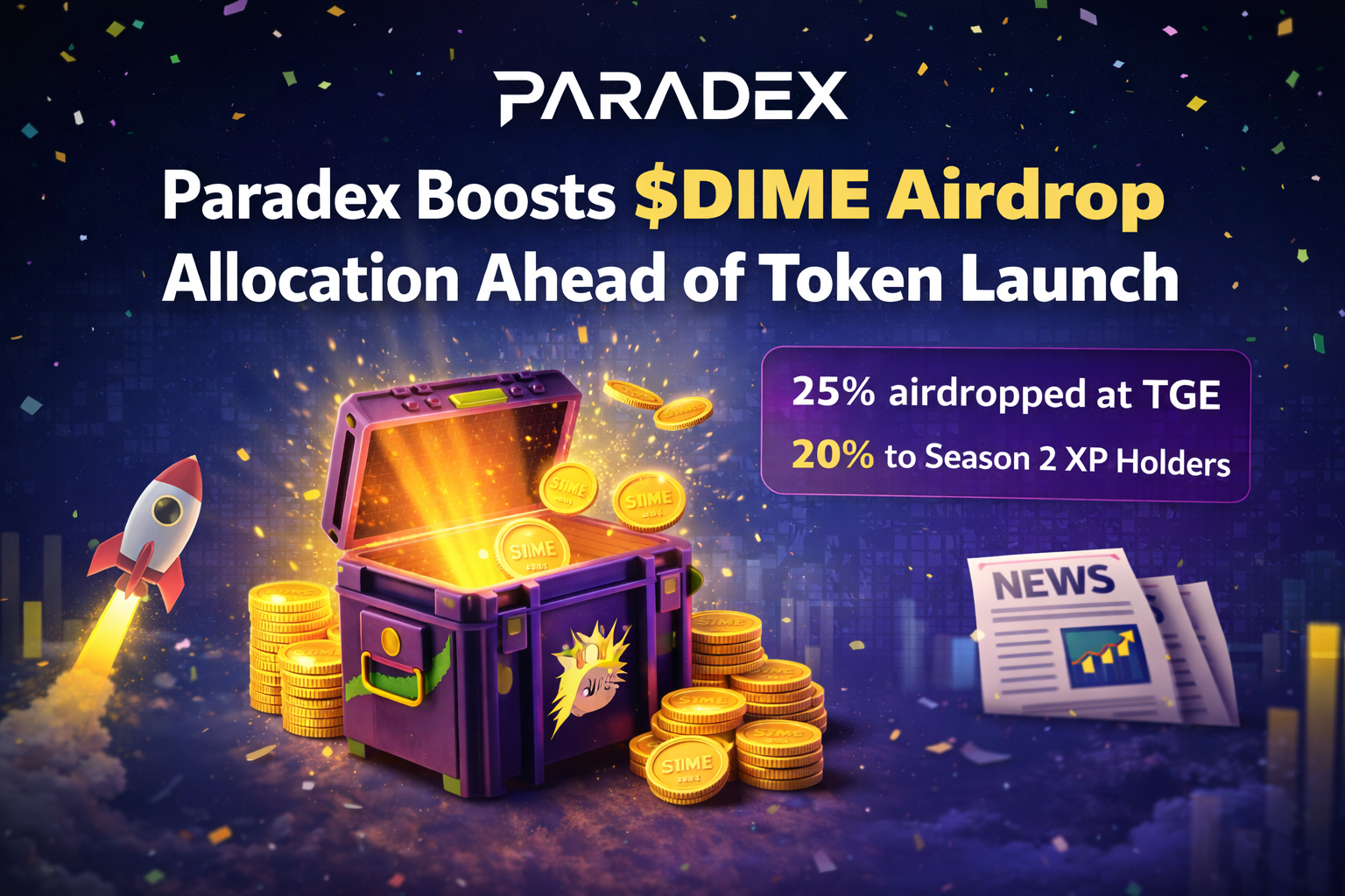 Paradex Confirms $DIME TGE Timeline and Expands Airdrop Allocation Following XP Season 2 Conclusion - CryptoPotato | Related Crypto Article