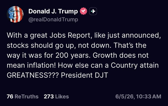 US President Trump on Truth Social
